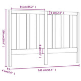 NNEVL Bed Headboard Black 141x4x100 cm Solid Wood Pine