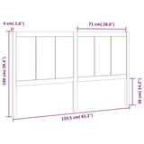 NNEVL Bed Headboard White 155.5x4x100 cm Solid Wood Pine