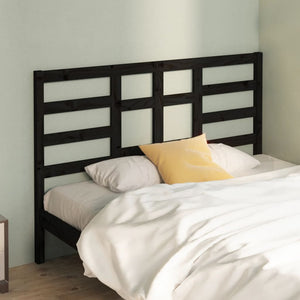 NNEVL Bed Headboard Black 156x4x104 cm Solid Wood Pine