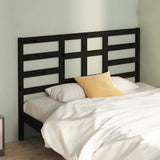 NNEVL Bed Headboard Black 156x4x104 cm Solid Wood Pine