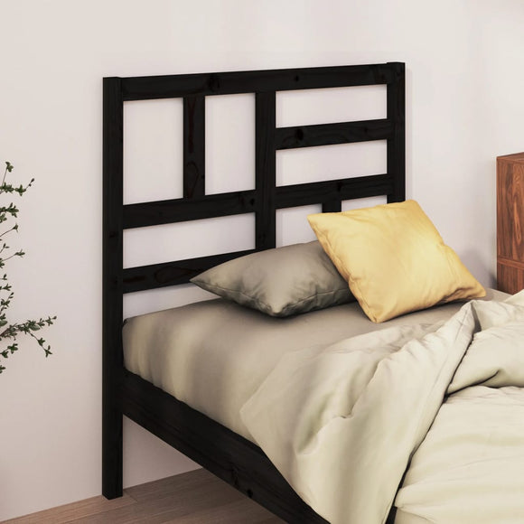 NNEVL Bed Headboard Black 96x4x104 cm Solid Wood Pine