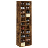 NNEVL Shoe Cabinet Smoked Oak 54x34x183 cm Engineered Wood