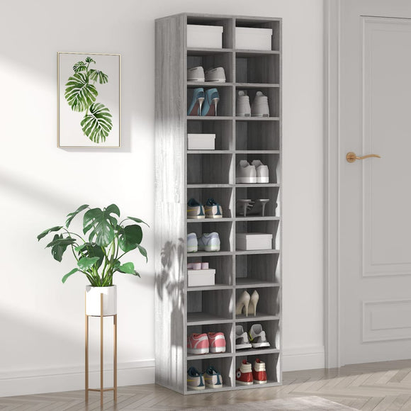 NNEVL Shoe Cabinet Grey Sonoma 54x34x183 cm Engineered Wood