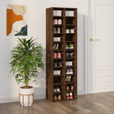 NNEVL Shoe Cabinet Brown Oak 54x34x183 cm Engineered Wood