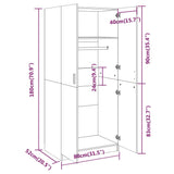 NNEVL Wardrobe Grey Sonoma 80x52x180 cm Engineered Wood