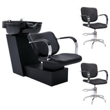 NNEVL Shampoo Backwash Unit with Salon Chairs Faux Leather