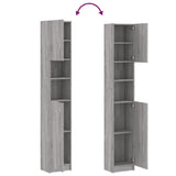 NNEVL Bathroom Cabinet Grey Sonoma 32x25.5x190 cm Engineered Wood