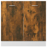 NNEVL Sink Bottom Cabinet Smoked Oak 80x46x81.5 cm Engineered Wood
