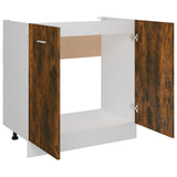 NNEVL Sink Bottom Cabinet Smoked Oak 80x46x81.5 cm Engineered Wood