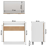 NNEVL Sink Bottom Cabinet Smoked Oak 80x46x81.5 cm Engineered Wood