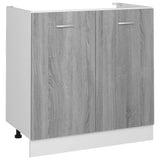 NNEVL Sink Bottom Cabinet Grey Sonoma 80x46x81.5 cm Engineered Wood