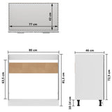 NNEVL Sink Bottom Cabinet Grey Sonoma 80x46x81.5 cm Engineered Wood
