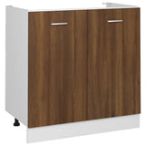 NNEVL Sink Bottom Cabinet Brown Oak 80x46x81.5 cm Engineered Wood