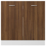 NNEVL Sink Bottom Cabinet Brown Oak 80x46x81.5 cm Engineered Wood