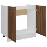 NNEVL Sink Bottom Cabinet Brown Oak 80x46x81.5 cm Engineered Wood