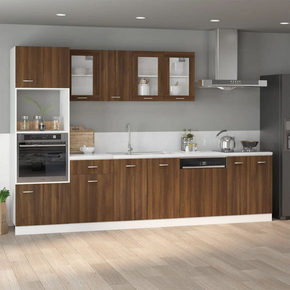 NNEVL Sink Bottom Cabinet Brown Oak 80x46x81.5 cm Engineered Wood