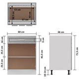 NNEVL Drawer Bottom Cabinet Grey Sonoma 60x46x81.5 cm Engineered Wood