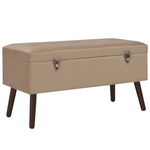 NNEVL Bench with Storage Compartment Beige 80 cm Velvet