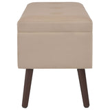 NNEVL Bench with Storage Compartment Beige 80 cm Velvet