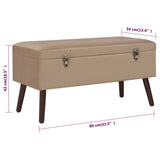 NNEVL Bench with Storage Compartment Beige 80 cm Velvet