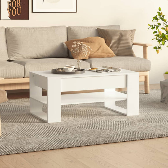 NNEVL Coffee Table White 102x55x45 cm Engineered Wood