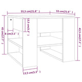 NNEVL Coffee Table Black 55.5x55x45 cm Engineered Wood