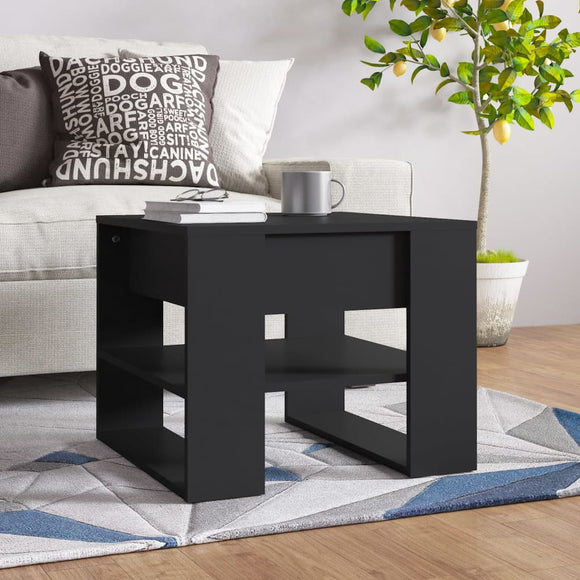NNEVL Coffee Table Black 55.5x55x45 cm Engineered Wood