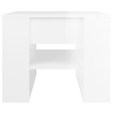 NNEVL Coffee Table High Gloss White 55.5x55x45 cm Engineered Wood