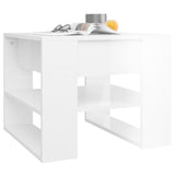 NNEVL Coffee Table High Gloss White 55.5x55x45 cm Engineered Wood