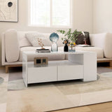NNEVL Coffee Table White 102x55x42 cm Engineered Wood