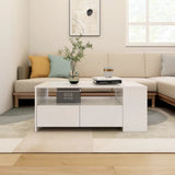 NNEVL Coffee Table White 102x55x42 cm Engineered Wood