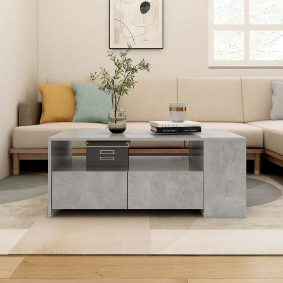 NNEVL Coffee Table Concrete Grey 102x55x42 cm Engineered Wood