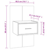 NNEVL Wall-mounted Bedside Cabinets 2 pcs Black