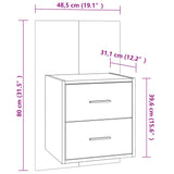 NNEVL Wall-mounted Bedside Cabinet White