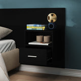 NNEVL Wall-mounted Bedside Cabinet Black