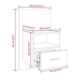 NNEVL Wall-mounted Bedside Cabinet Black