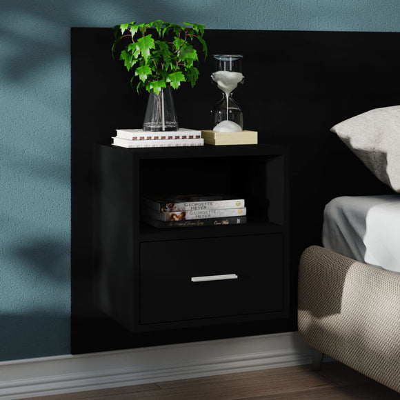 NNEVL Wall-mounted Bedside Cabinet Black