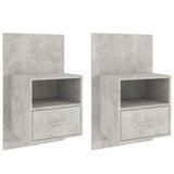 NNEVL Wall-mounted Bedside Cabinets 2 pcs Concrete Grey