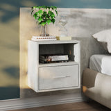 NNEVL Wall-mounted Bedside Cabinets 2 pcs Concrete Grey