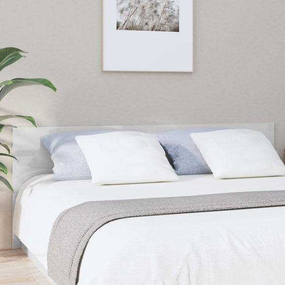 NNEVL Bed Headboard High Gloss White 200x1.5x80 cm Engineered Wood