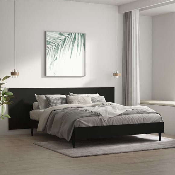 NNEVL Wall Headboard Black 240x1.5x80 cm Engineered Wood