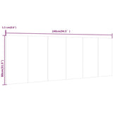 NNEVL Wall Headboard High Gloss White 240x1.5x80 cm Engineered Wood