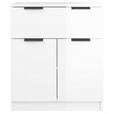 NNEVL Sideboard High Gloss White 60x30x70 cm Engineered Wood