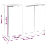 NNEVL Sideboard White 90.5x30x70 cm Engineered Wood
