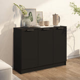 NNEVL Sideboard Black 90.5x30x70 cm Engineered Wood