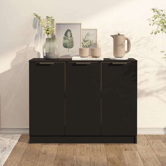 NNEVL Sideboard Black 90.5x30x70 cm Engineered Wood