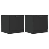 NNEVL Bedside Cabinets 2 pcs Black 40x39x40 cm