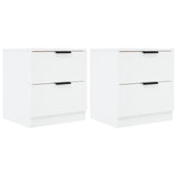 NNEVL Bedside Cabinets 2 pcs White Engineered Wood