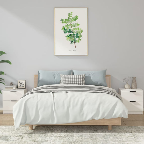 NNEVL Bedside Cabinets 2 pcs White Engineered Wood