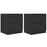 NNEVL Bedside Cabinets 2 pcs Black Engineered Wood